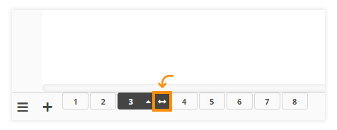 Virtual Classroom Online Whiteboard Pages: Via the arrow icon you can move the page and rearrange the order of the pages