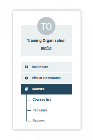 Courses and Courses list Navigate to Courses list to see and edit all courses