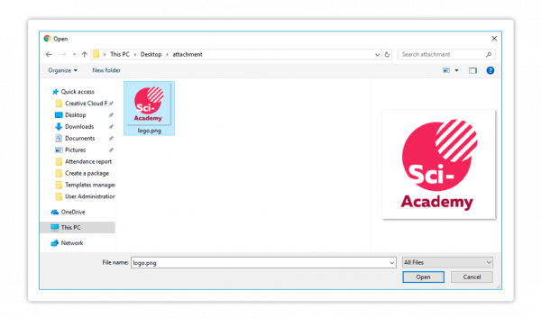 Learning Management System Create a Package You can upload an attachment when creating a package