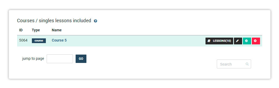 Learning Management System Create a Package When added the courses is added to the package the bordered grey-colored field looks like this