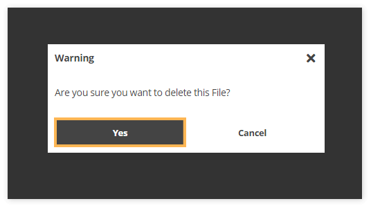 Virtual Classroom File Library: Click Yes to delete the file or No to keep it