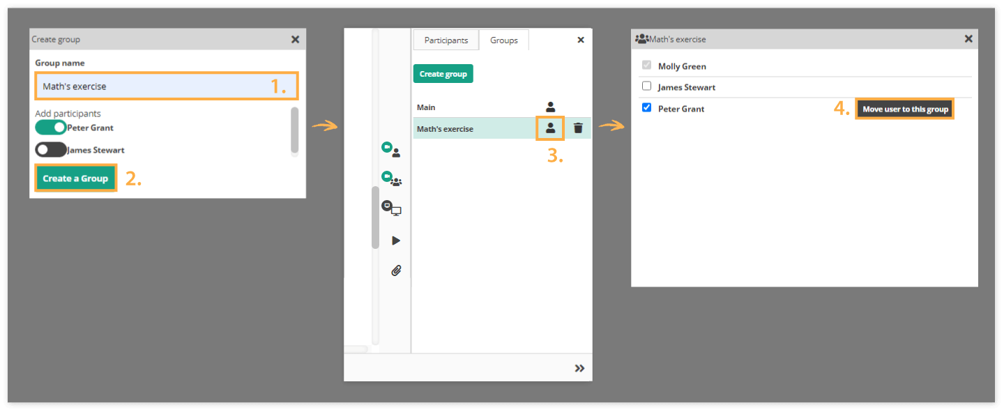Create groups and add participants to groups in the Virtual Classroom Virtual Classroom Breakout rooms: Virtual Classroom Breakout Rooms Creation