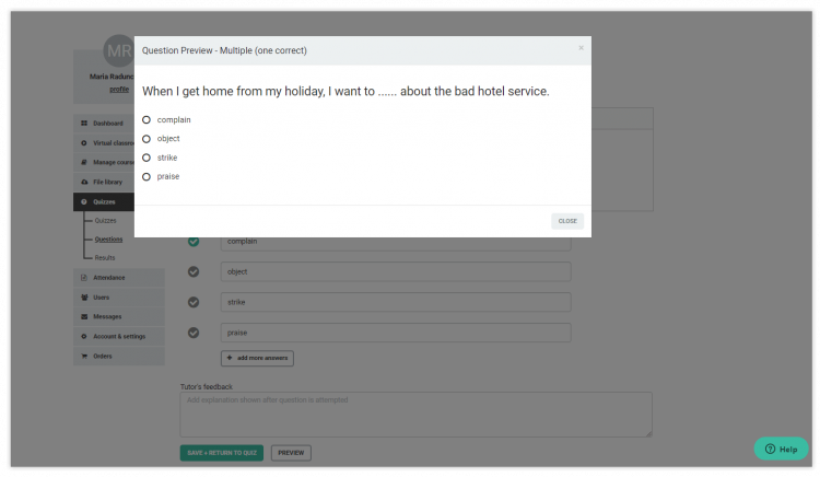 Preview a question