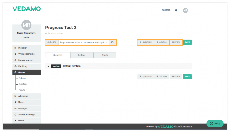 You can use the quiz url to share the quiz with your students