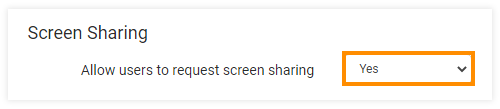 Virtual classroom advanced settings: Screen share