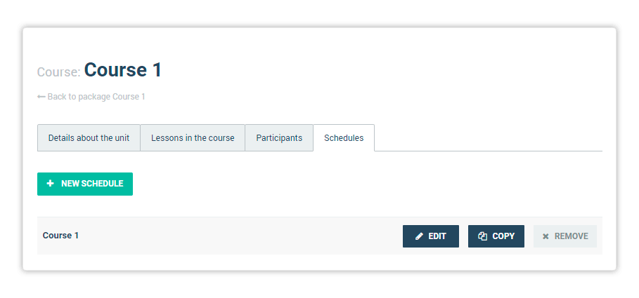 LMS Course Schedule LMS Course Schedule menu