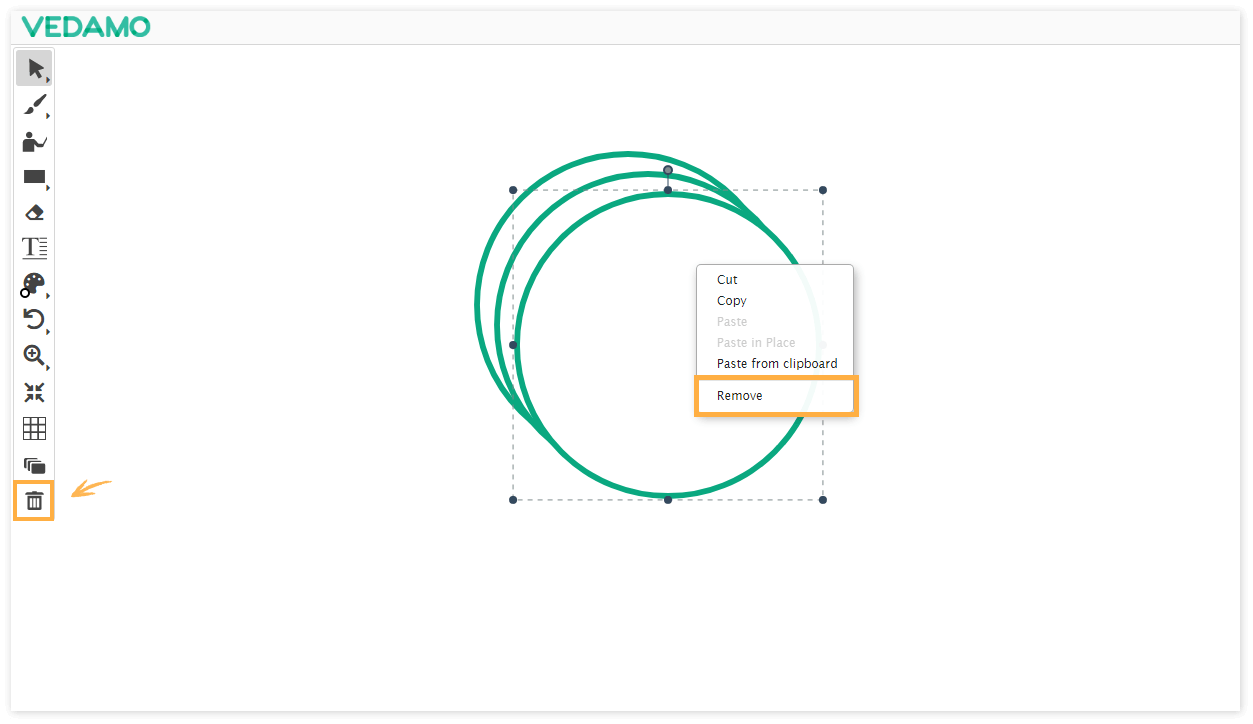 Virtual Classroom Online Whiteboard Tools: Remove objects from the whiteboard