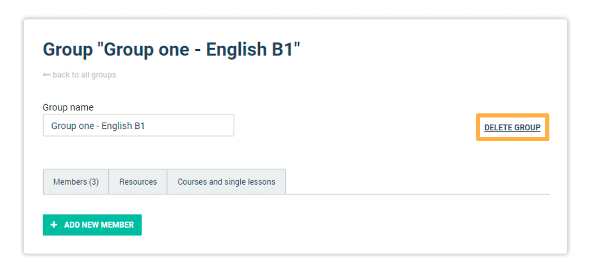LMS User Groups Once you have deleted a group, restoring it is no longer possible.