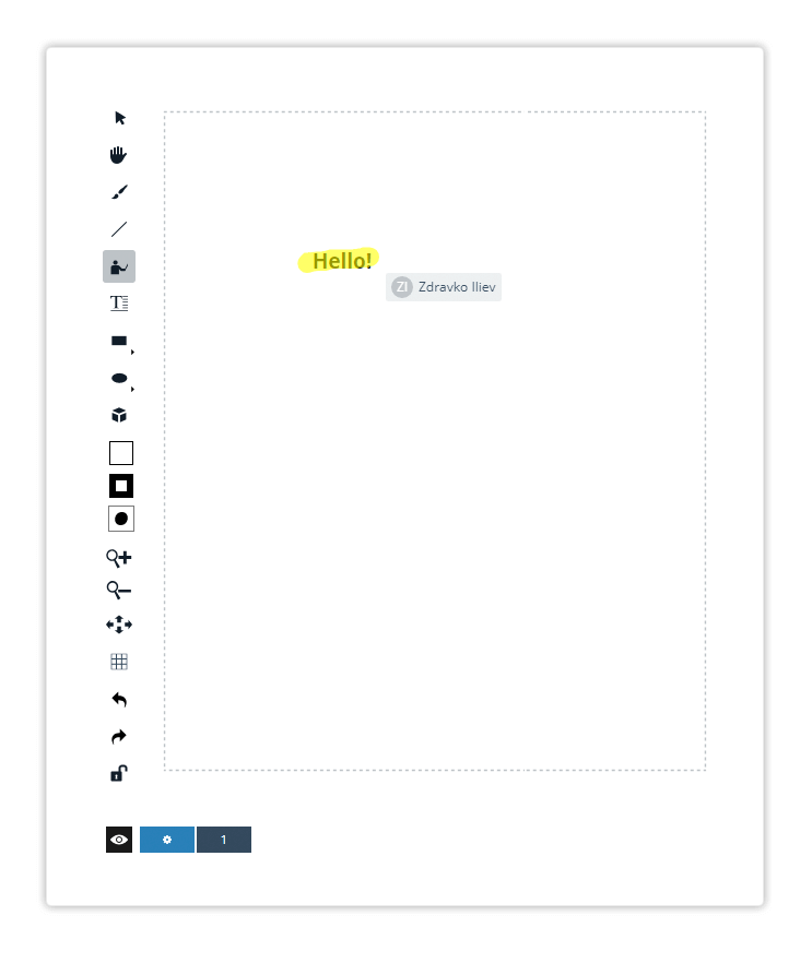 Virtual Classroom Online Whiteboard Tools Use the Pointer tool in order to highlight an object in the whiteboard