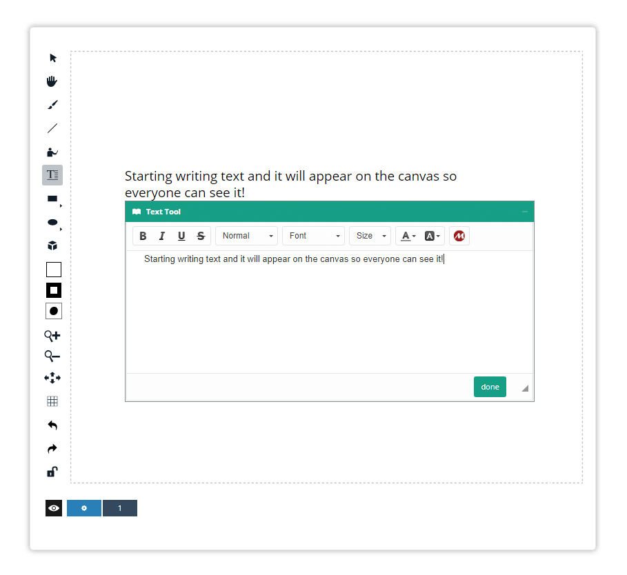 Virtual Classroom Online Whiteboard Tools Edit a text on the whiteboard by double clicking on it