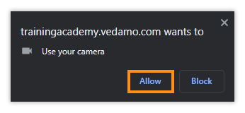 Virtual Classroom - System Check: Camera: You will have to press allow (Google Chrome)