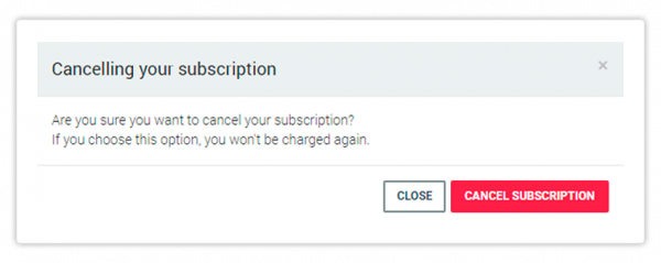 Virtual Classroom - Billing and Upgrade Click Close or Cancel to cancel your Vedamo subscription