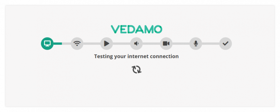 How to Use VEDAMO Virtual Classroom with an Open-Source Installation of Canvas: VEDAMO system check window