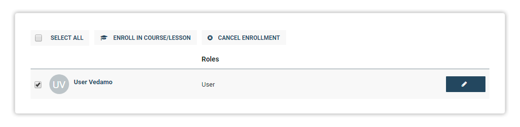 Remove participants from a course in the LMS The option to cancel enrollment will become active