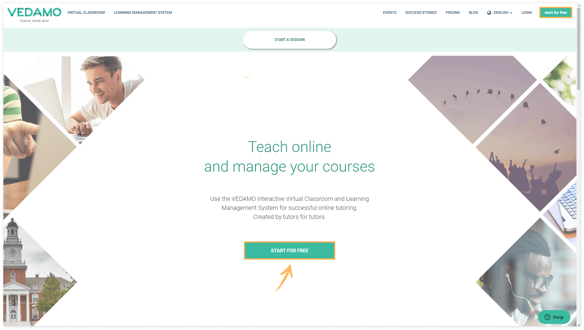 Vedamo Virtual Classroom - Start for free Virtual Classroom – Start for free: Subscribe for the Vedamo Virtual Classroom via the Start for free button