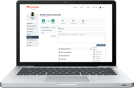 Управление курсами - laptop