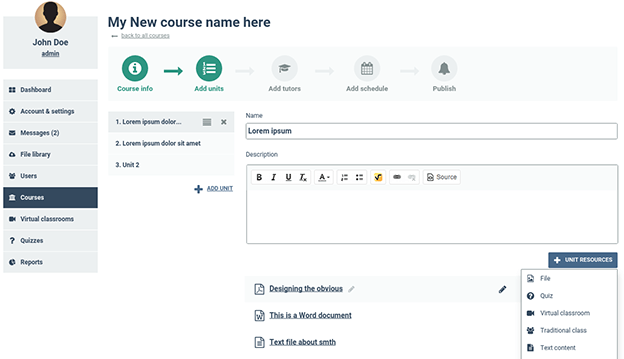 Управление курсами