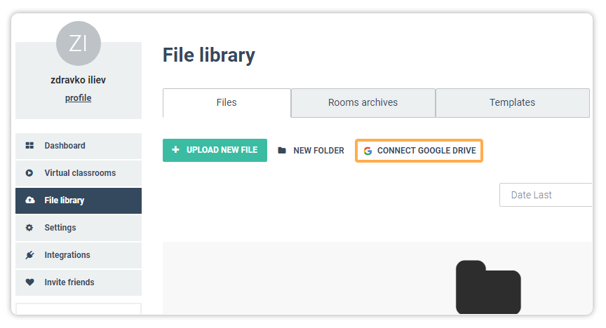 Connect to Google Drive Vedamo's File Library connect to Google Drive