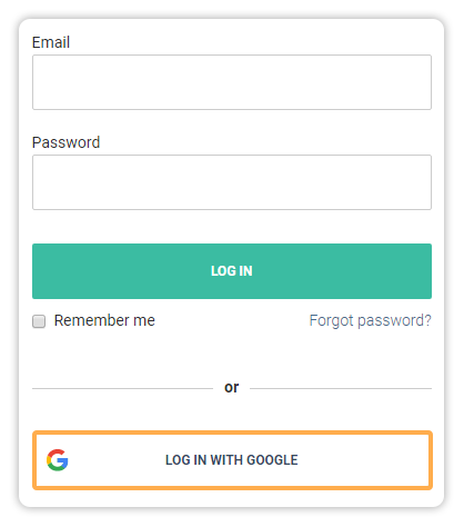 Log in with Google Sign in with Google