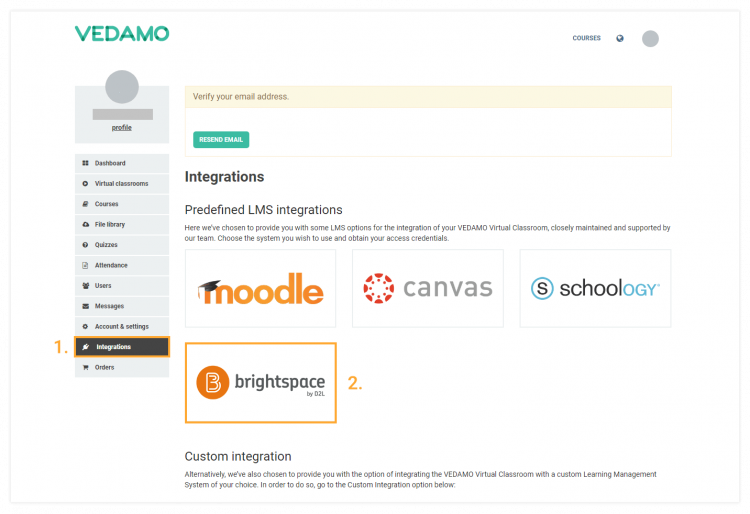 How to integrate Vedamo Virtual Classroom with Brightspace by D2L | VEDAMO