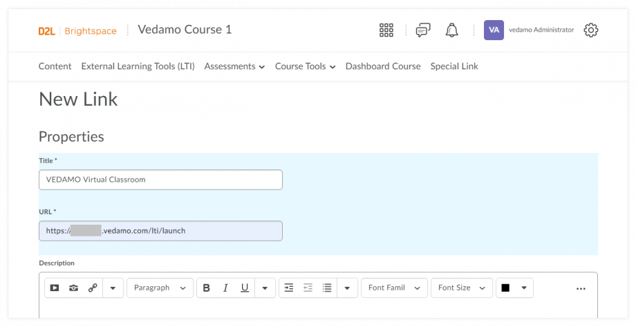 How to integrate Vedamo Virtual Classroom with Brightspace by D2L | VEDAMO