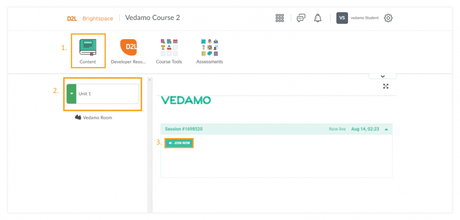 Use the Virtual Classroom as a Student with Brightspace by D2L | VEDAMO