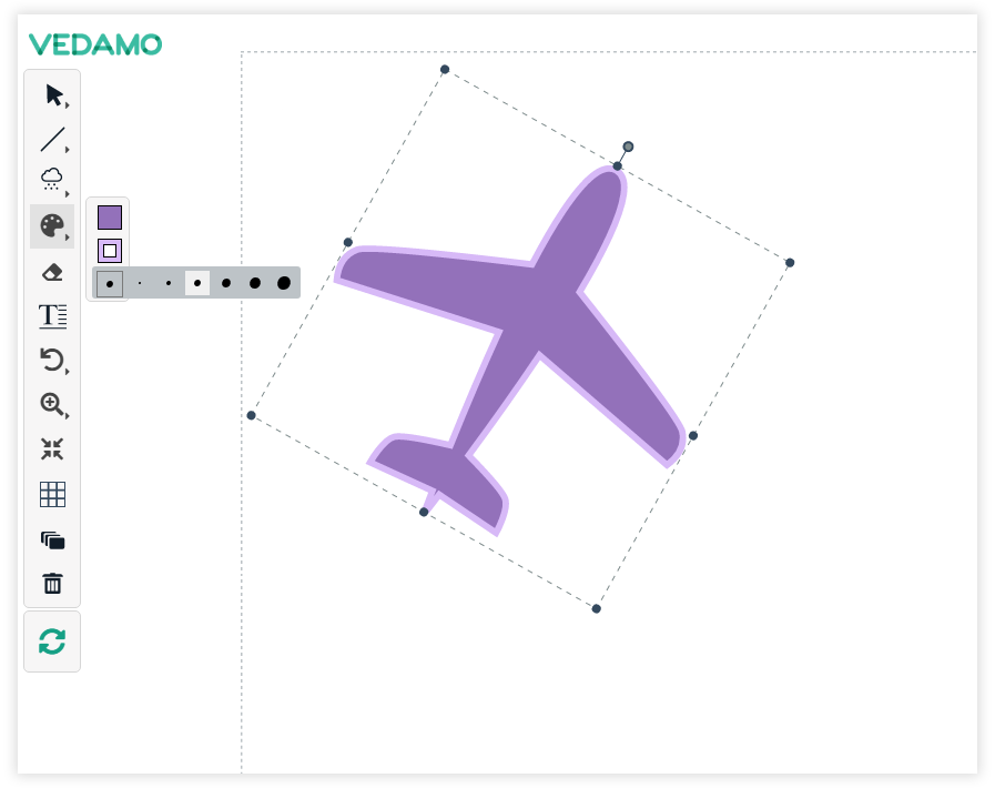 Change the colors of the objects on the whiteboard