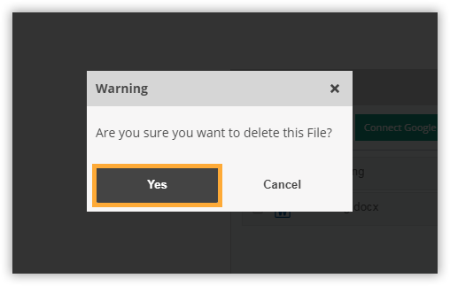 Click Yes to delete the file or No to keep it
