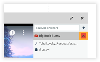 Media Player in the Virtual classroom: Click the X button to delete the video from the media player Media Player in the Virtual classroom: Click the X button to delete the video from the media player
