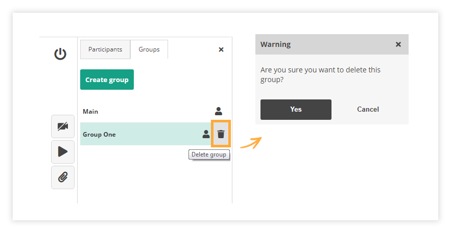 Delete a Group in the Virtual Classroom