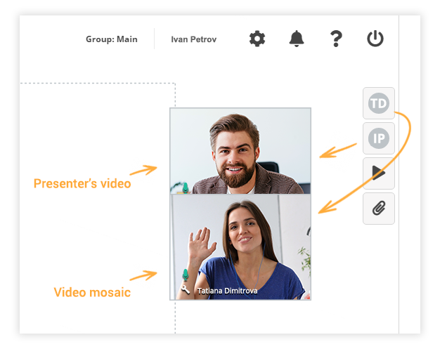 Virtual Classroom Presenter and Mosaic video