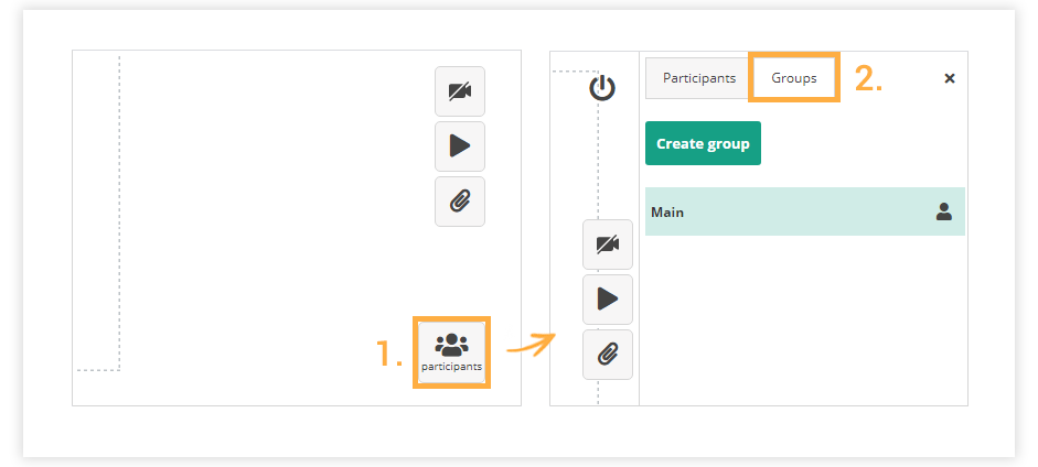 Virtual Classroom Breakout Rooms creation through Participants button Virtual Classroom Breakout Rooms creation through Participants button