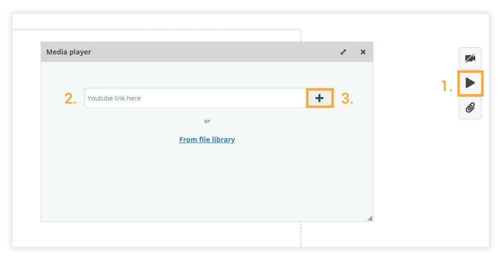 Media Player in the Virtual classroom: Paste the copied link in the media player to load and play it Media Player in the Virtual classroom: Paste the copied link in the media player to load and play it for your students