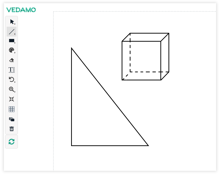 Use the line tool for creating geometric figures