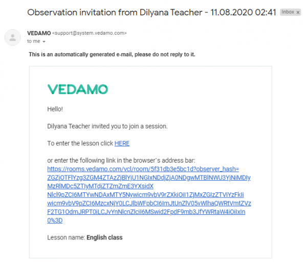 Virtual classroom observers. The observer role | VEDAMO