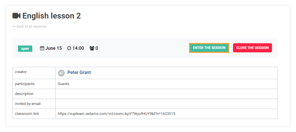 Virtual classroom observers. The observer role: Admins will have to select the session that they want to observe