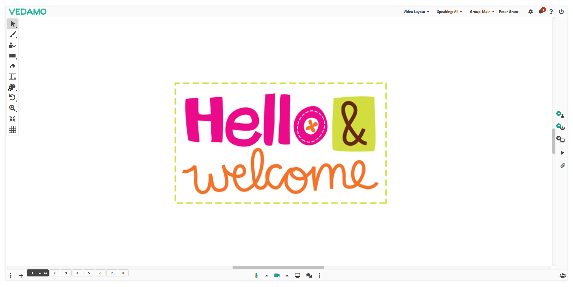 Online Whiteboard Settings: Online Whiteboard Settings: The host’s point of view.