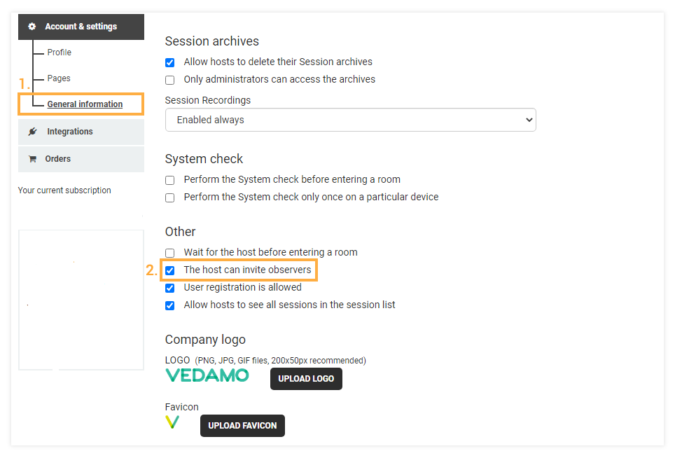 Clicking on the "the host can invite observers" will let the host invite observers