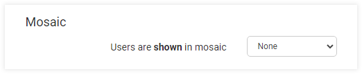 Individual video and Screen Share in the Virtual Classroom: from the advanced settings you can set the mosaic not to include any of the participants 