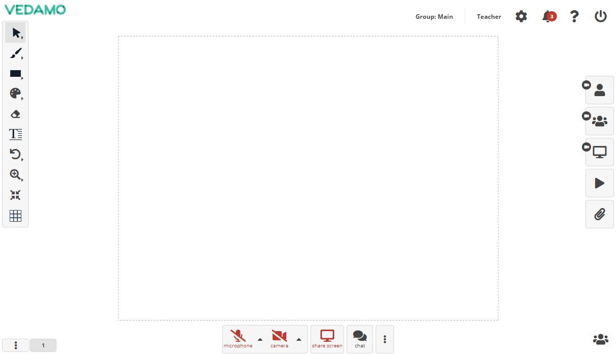 Online Whiteboard Settings: The host’s point of view.