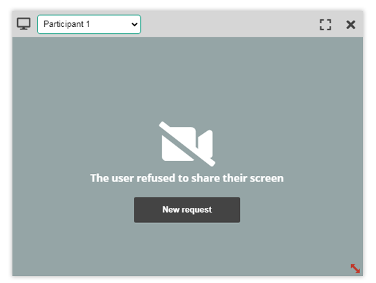 Individual video and Screen Share in the Virtual Classroom: Refused Screen Share