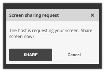 Individual video and Screen Share in the Virtual Classroom: Accepting Screen Share