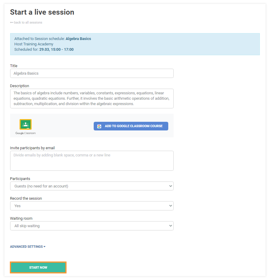 Host a Live Virtual Classroom - Google Classroom, Calendar, and