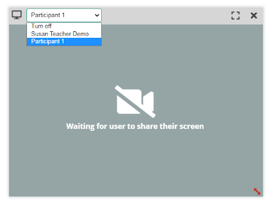 Individual video and Screen Share in the Virtual Classroom: Requesting Screen Share