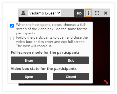 Individual video and Screen Share in the Virtual Classroom: synchronization options