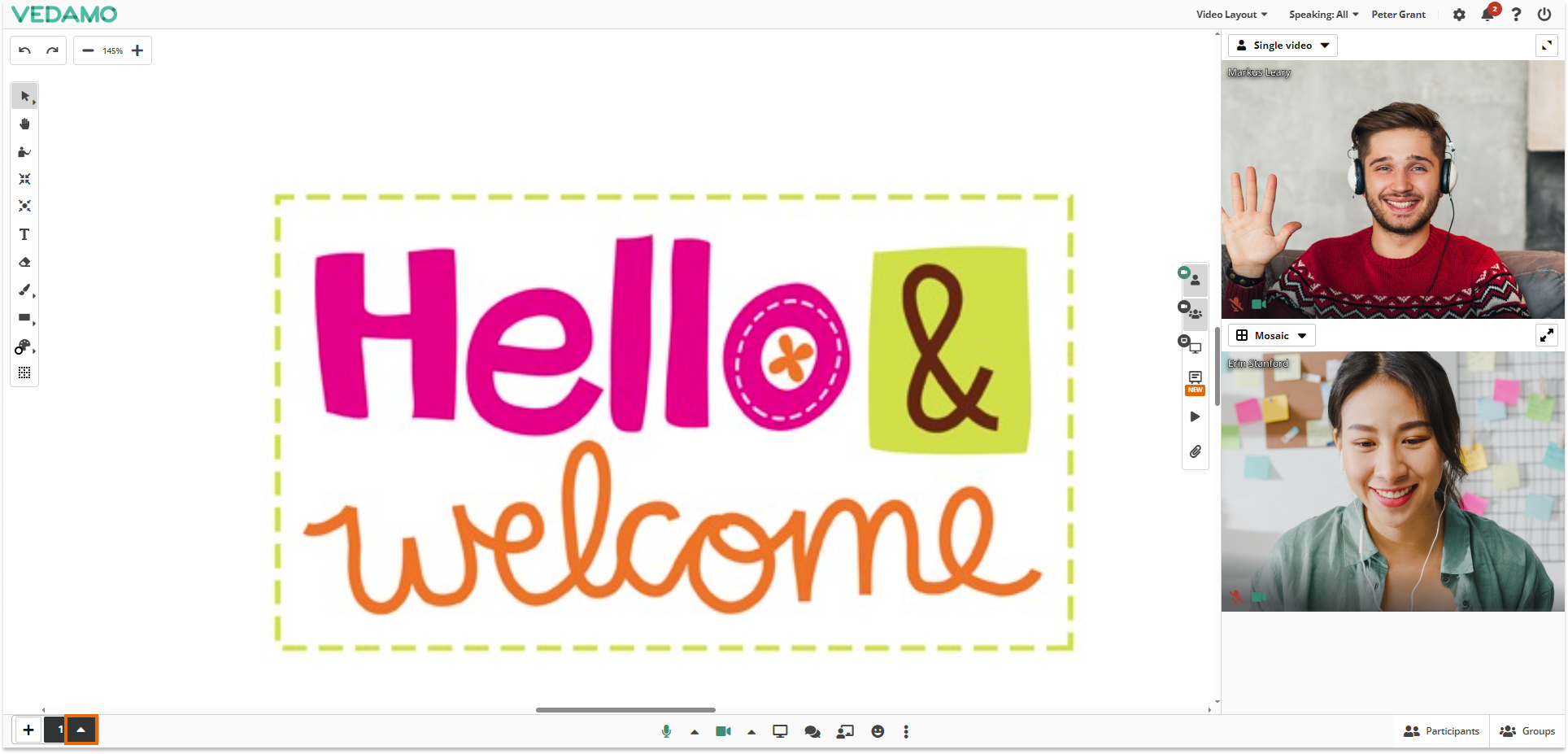 Online Whiteboard Settings: Accessing the Whiteboard Settings menu