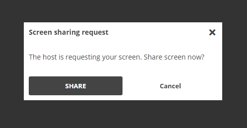 Individual video and Screen Share in the Virtual Classroom: Accepting Screen Share