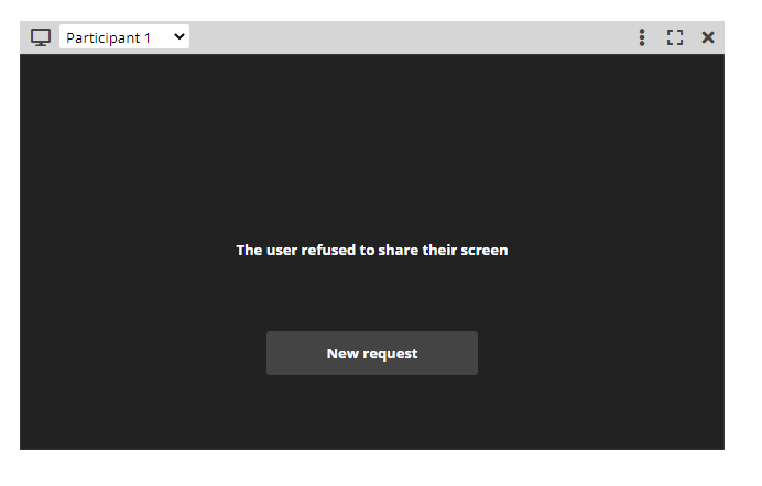 Individual video and Screen Share in the Virtual Classroom: Refused Screen Share