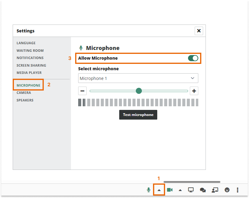 Sound Controls in the virtual classroom: Microphone Settings Sound Controls in the virtual classroom: Microphone Settings