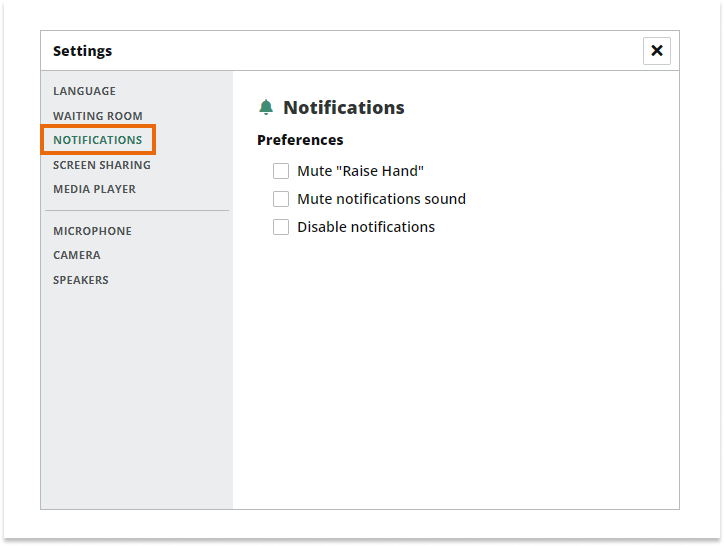 Sound Controls in the virtual classroom: Notifications Settings Sound Controls in the virtual classroom: Notifications Settings
